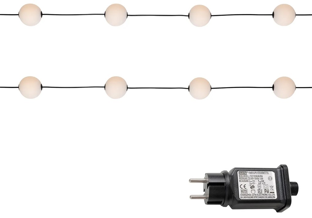 Modern Kültéri Fényfüzér 8M LED-del 14 Lámpás - Malai