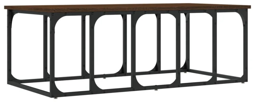 barna tölgyszínű szerelt fa dohányzóasztal 100 x 50 x 35,5 cm