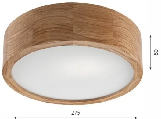 Mennyezeti lámpa OAK 1xE27/60W/230V, tölgy, átm. 27,5 cm
