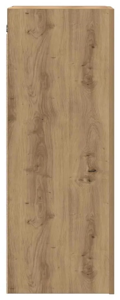 2 db kézműves tölgy színű szerelt fa TV-szekrény 30,5x30x90 cm
