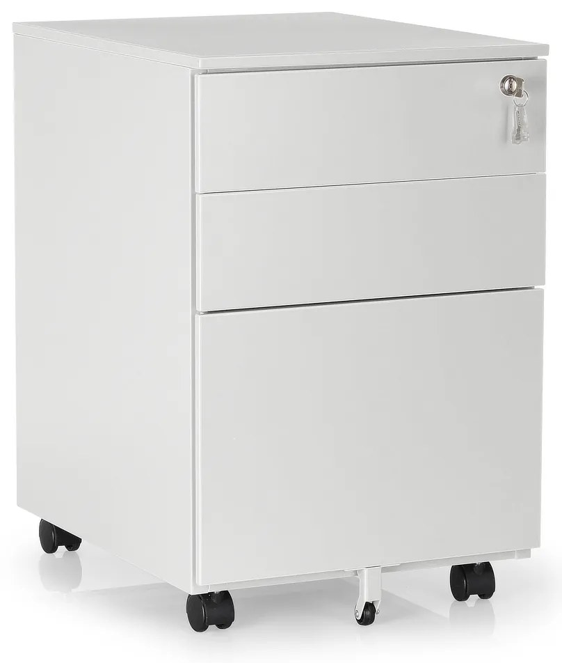 Fém konténer 40 x 50 x 61 cm - 3 fiók, szürke - ral 7035