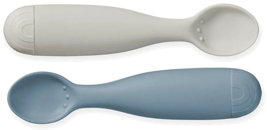 Kék-szürke szilikon gyerek kanál szett 2 db-os Midnight Mix – Cam Cam Copenhagen