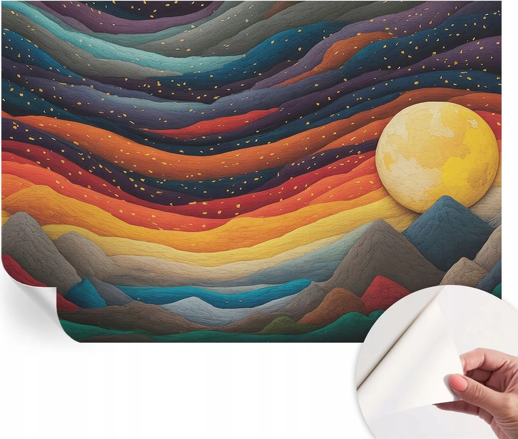 Öntapadós Dekoratív Fotótapéta Hálószobába Színes hegyek 152x104 cm