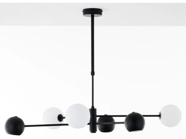 Jupiter 1997 - Csillár rúdon MOKA 3xGU10/10W/230V + 3xG9/10W/230V fekete/fehér