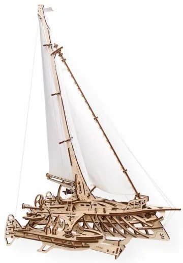 Ugears - 3D fa mechanikus puzzle Vitorlás Merihobus trimarán