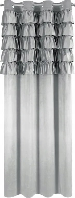 Készfüggöny Aura 140x250 ezüst velúr átvezetőkkel