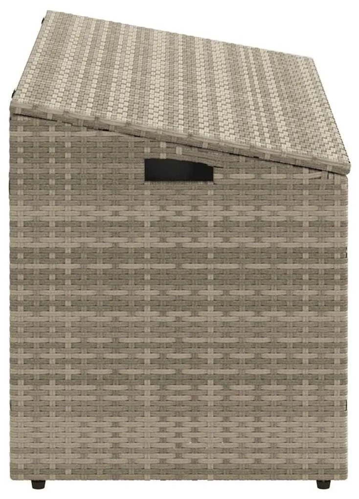 világosszürke polyrattan kerti tárolóláda 110x50x58 cm