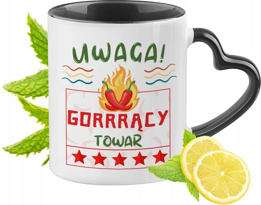 Vicces Bögre Fekete Szív Alakú Füllel Ajándék