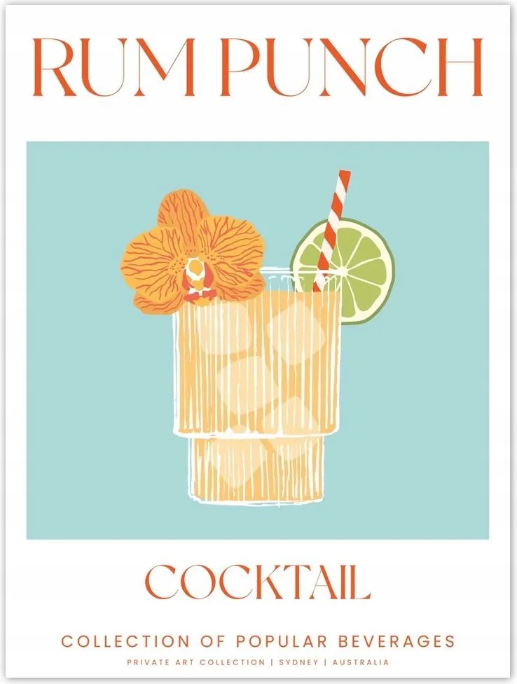 Poszterek 30x40 Ital Rum Punch Alkoholos koktél