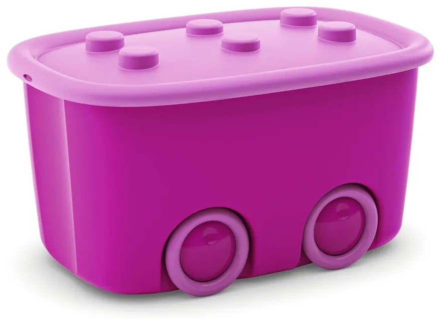 Rózsaszín műanyag gyerek tárolódoboz 58x39x32 cm Funny Box – KIS