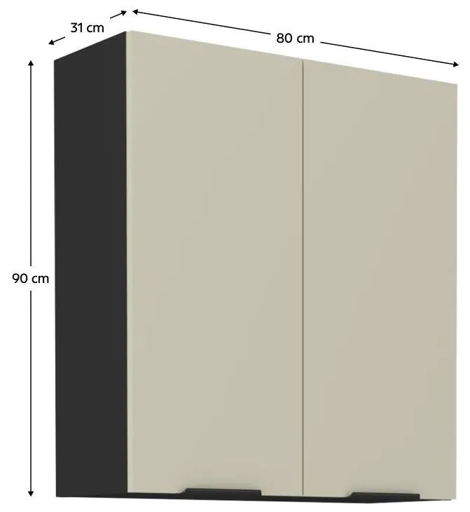Felső konyhaszekrény Arikona 80 G 90 2F (kasmír + fekete) . 1097042
