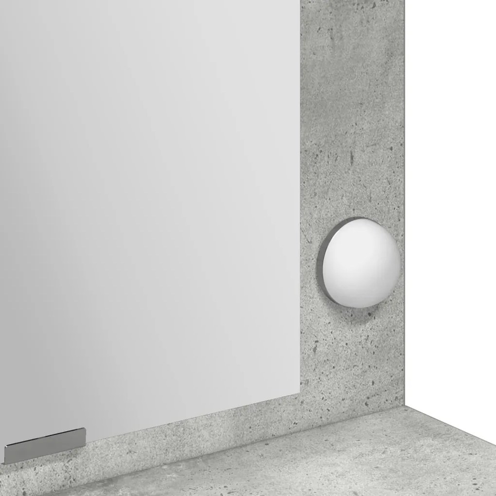 LED-es sminkasztal Beton Szürke 100x41x135 cm