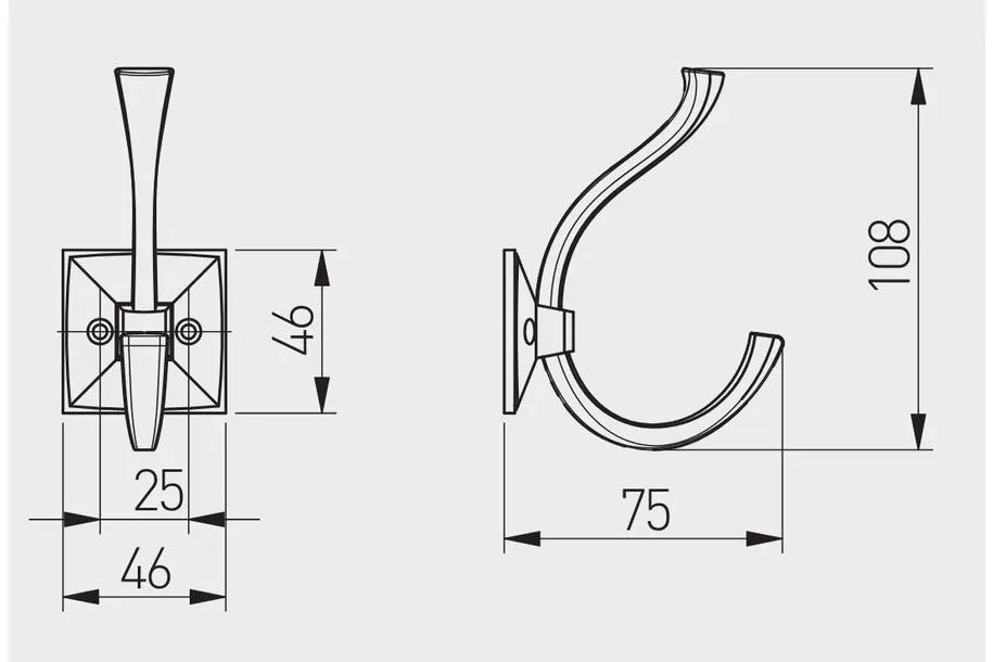Fogas fém, MADRYT, antik réz