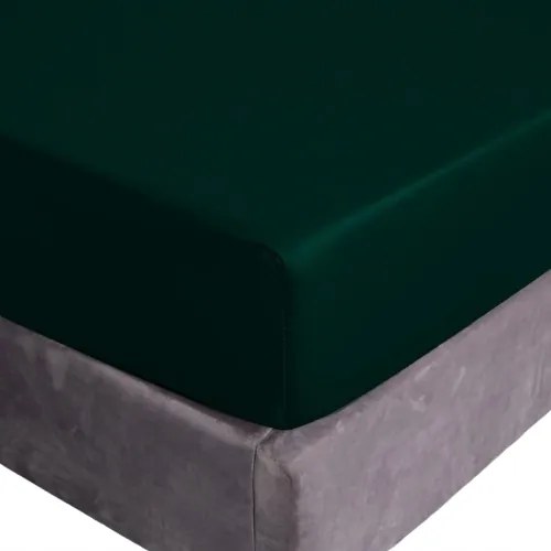 Pamut Lepedő Gumival 160x200+25 Üvegzöld 100% Pamut