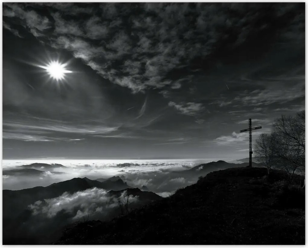 Poszterek 50x40 Hegyi panoráma kereszttel