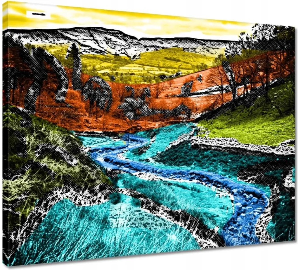 Vászonkép 50x40 Tájkép képregény stílusban