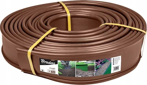 Egyenes gyepszegély 18m x 12,5cm barna