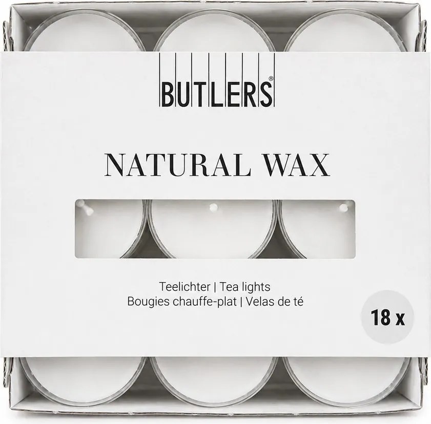 NATURAL WAX mécses 18db, fehér
