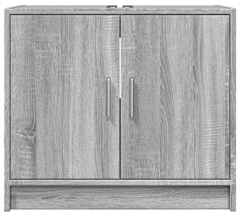 szürke sonoma színű szerelt fa mosdószekrény 63 x 29 x 55 cm