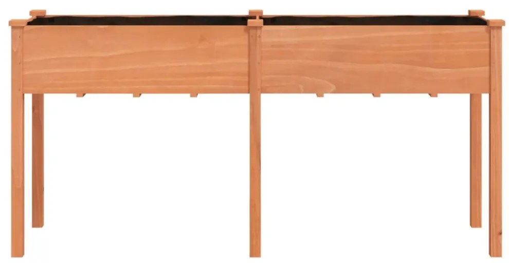 barna tömör fenyőfa kerti ültetőláda béléssel 161x45x76 cm