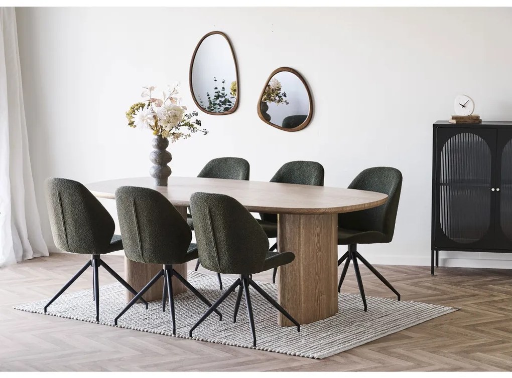 Luxon tükör organikus forma, fa hatású, 38,5x64,5 cm