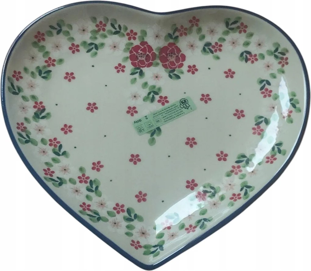 Tányér szív 925 23cm kerámia Boleszláv 2352/2