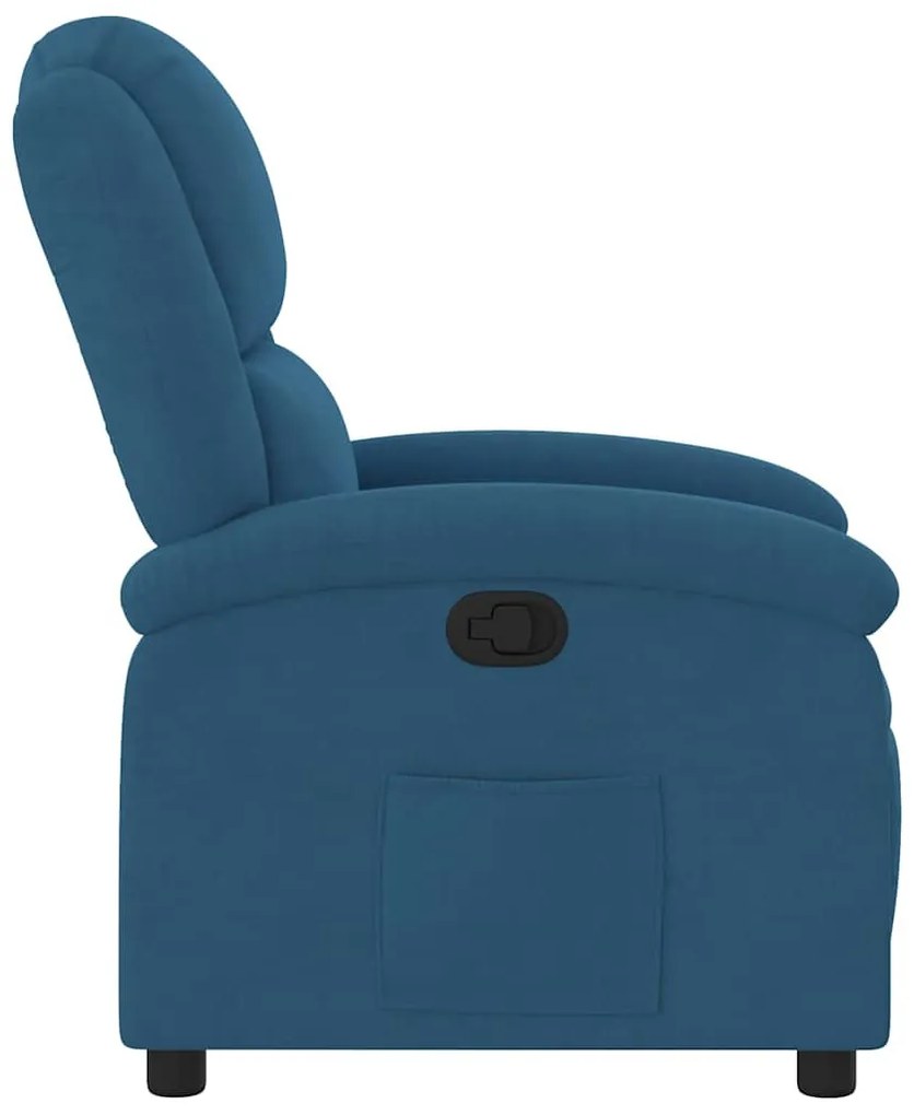 kék bársony dönthető fotel
