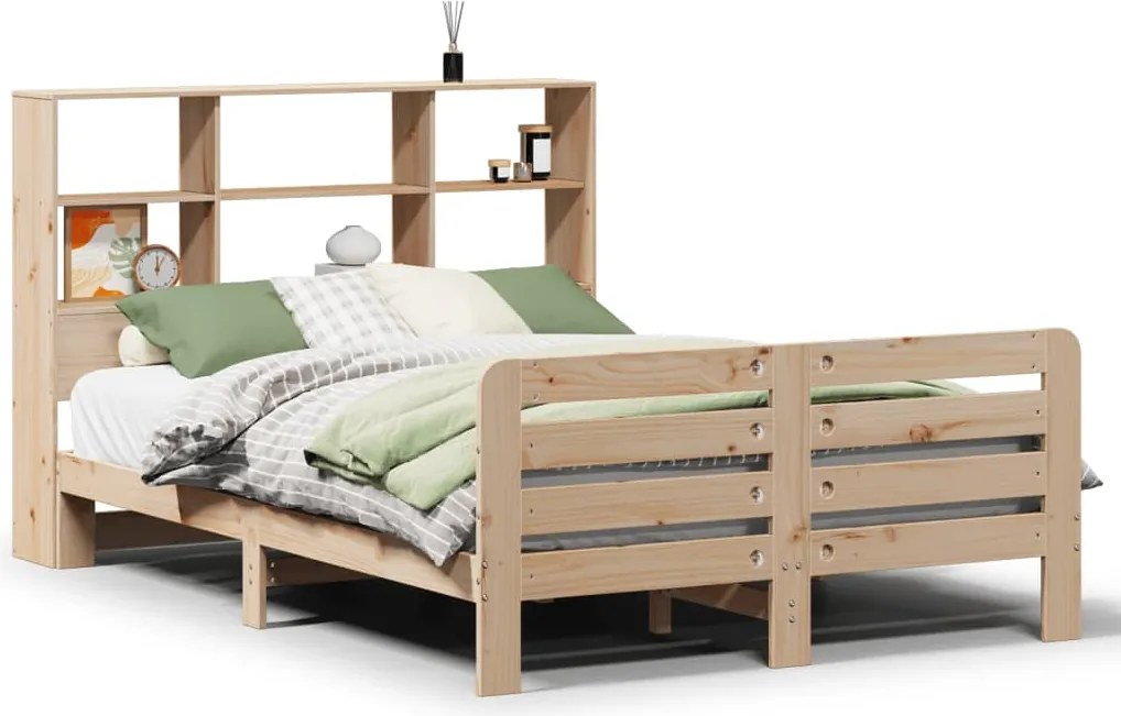 vidaXL tömör fenyőfa ágy matrac nélkül 150x200 cm