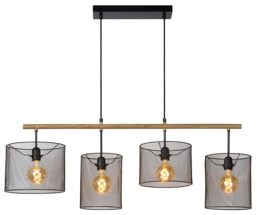 Lucide 45459/04/30 - Csillár zsinóron BASKETT 4xE27/60W/230V