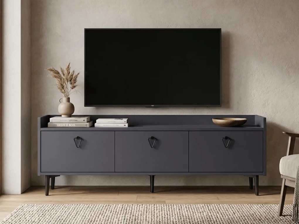 TV szekrény PIENA 160 cm, antracit színű