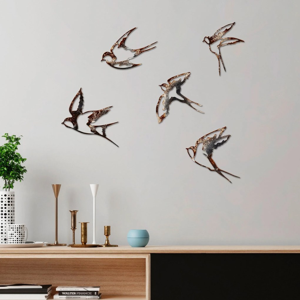 Fém fali dekoráció, Birds-2