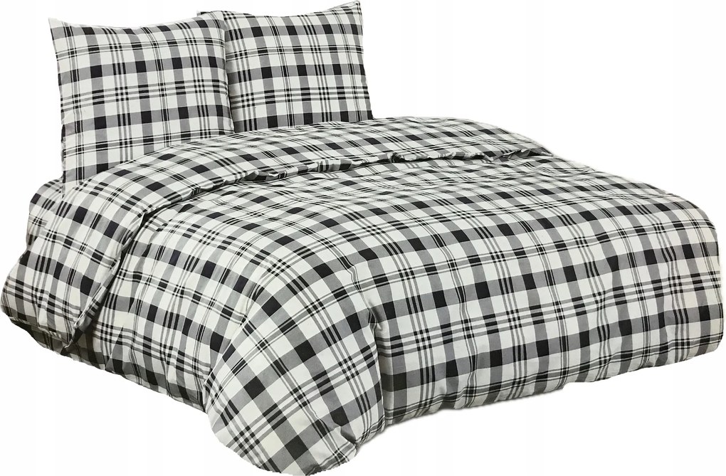 Ágyneműhuzat 160x200 Szatén Pamut 3 Ágyneműhuzat Garnitúra 2 Párnahuzat 70x80 Kockás