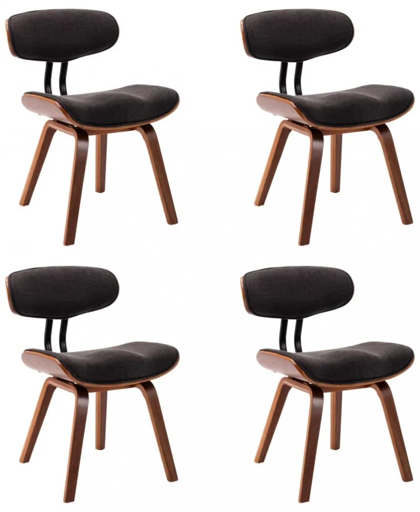 4 db szürke hajlított fa és szövet étkezőszék