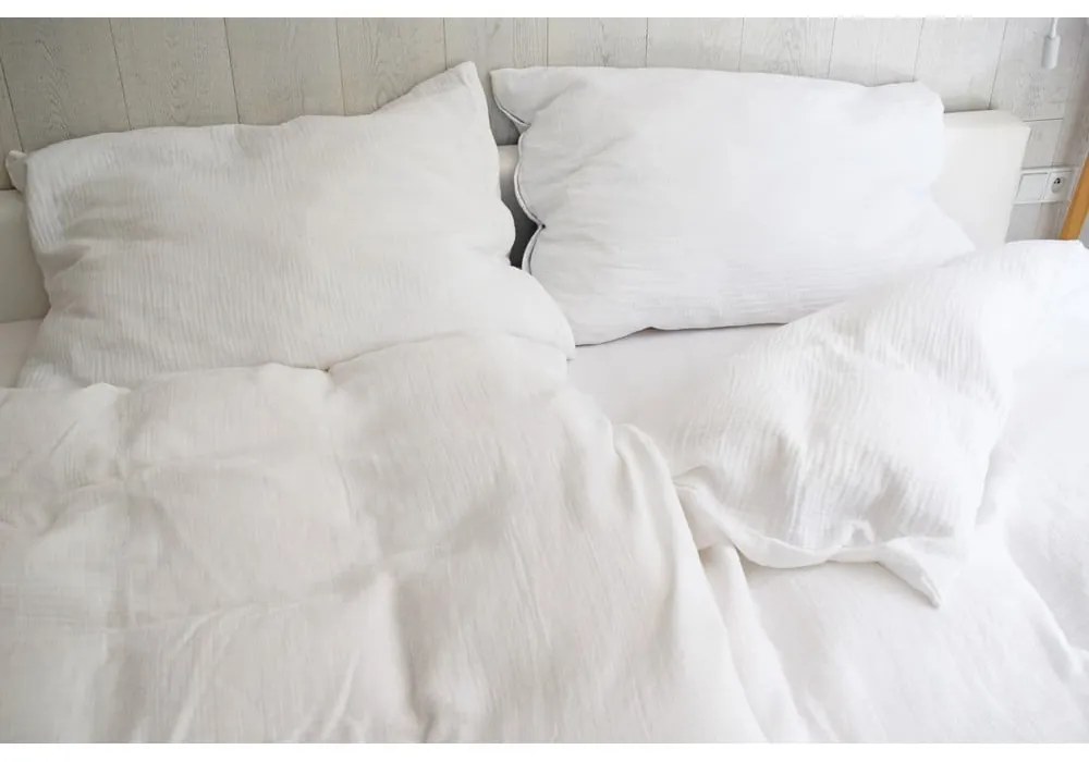 Fehér egyszemélyes muszlin ágyneműhuzat 140x200 cm Plain Muslin – Butter Kings