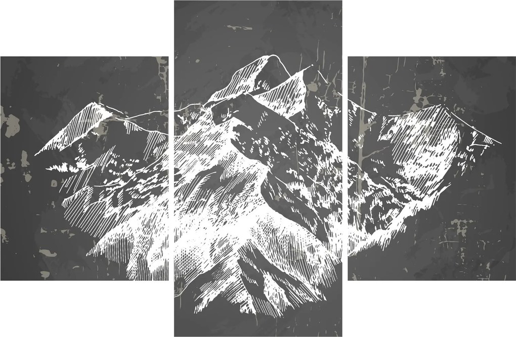 Kép - Hegyek illusztrációja (90x60 cm)