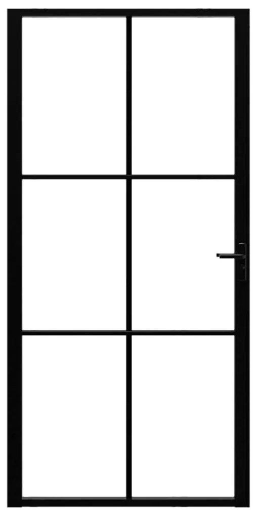 Fekete ESG üveg és alumínium beltéri ajtó 102,5 x 201,5 cm