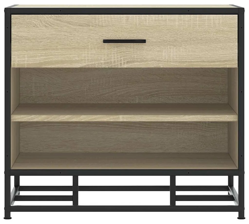 cipőpad Sonoma tölgy 60x40x53,5 cm Gépelt fa és fém