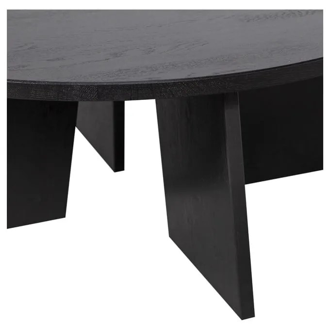 Fekete kerek dohányzóasztal ø 90 cm Fries – WOOOD