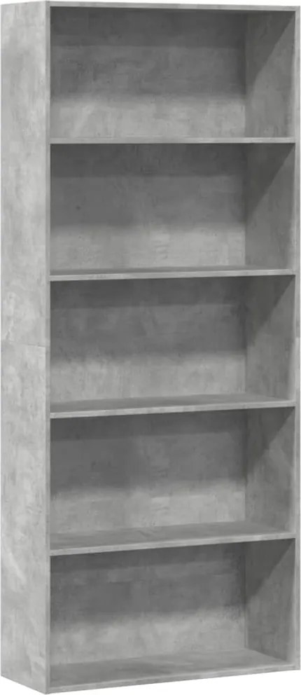 vidaXL betonszürke szerelt fa könyvszekrény 80 x 30 x 189 cm