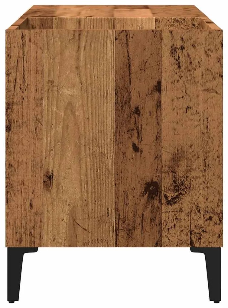 antik fa színű szerelt fa hanglemezszekrény 84,5x38x48 cm