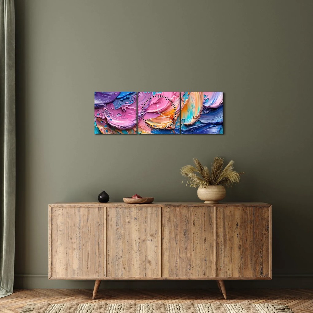 Kép - Olajfestmény (órával) (90x30 cm)