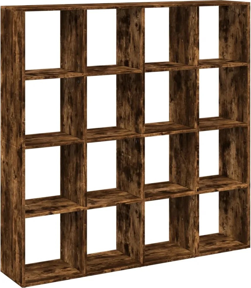vidaXL füstös tölgy színű szerelt fa könyvszekrény 137,5x29x137,5 cm