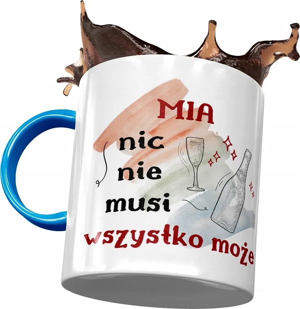 Kék Bögre Mia Feleség Barátnő Ajándék Nyomtatott Fotóval