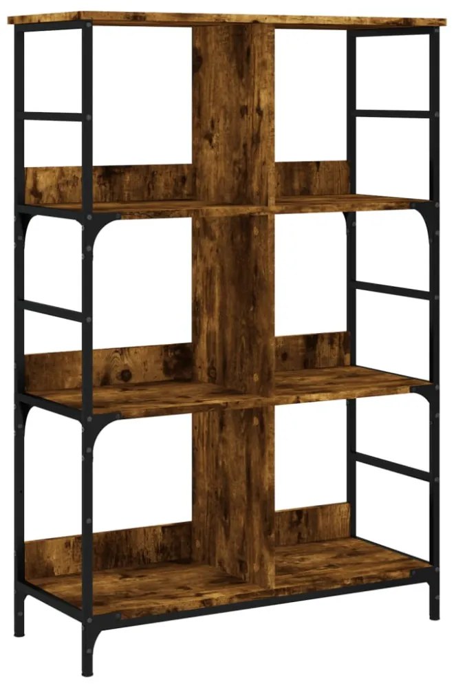 füstös tölgy színű szerelt fa könyvespolc 78,5 x 33 x 117,5 cm