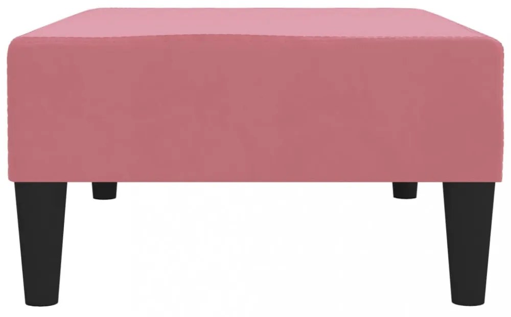 rózsaszín bársony lábzsámoly 78 x 56 x 32 cm