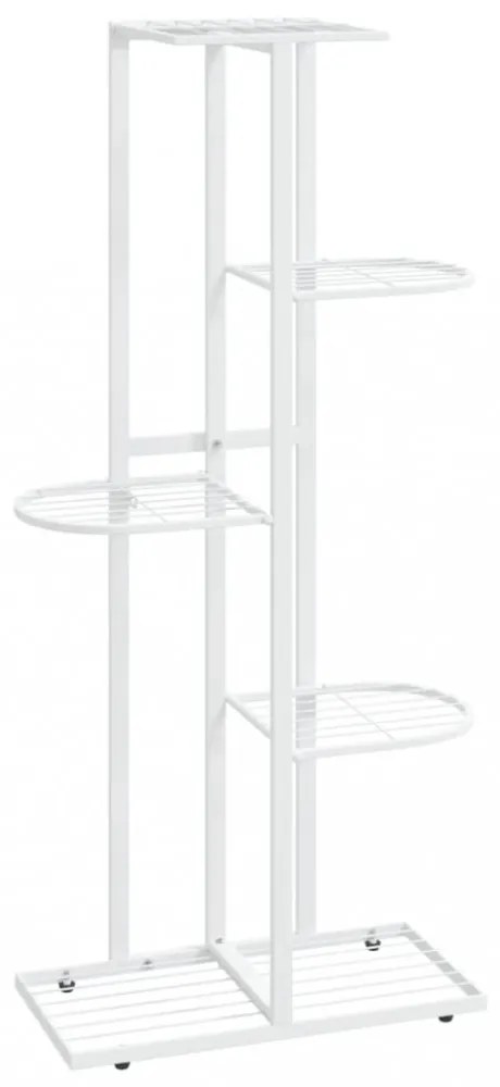 fehér 5 szintes acél virágtartó állvány 43 x 22 x 98 cm