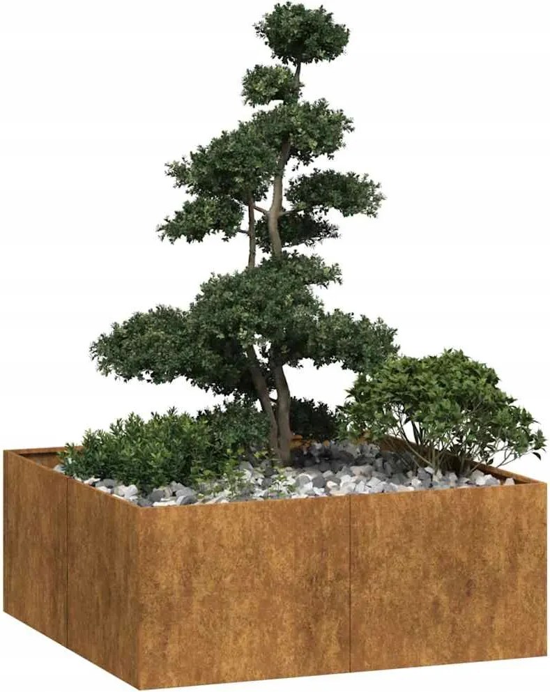 Virágtartó Rusztikus Virágtartó 100x100x40 cm Rozsdamentes Acél