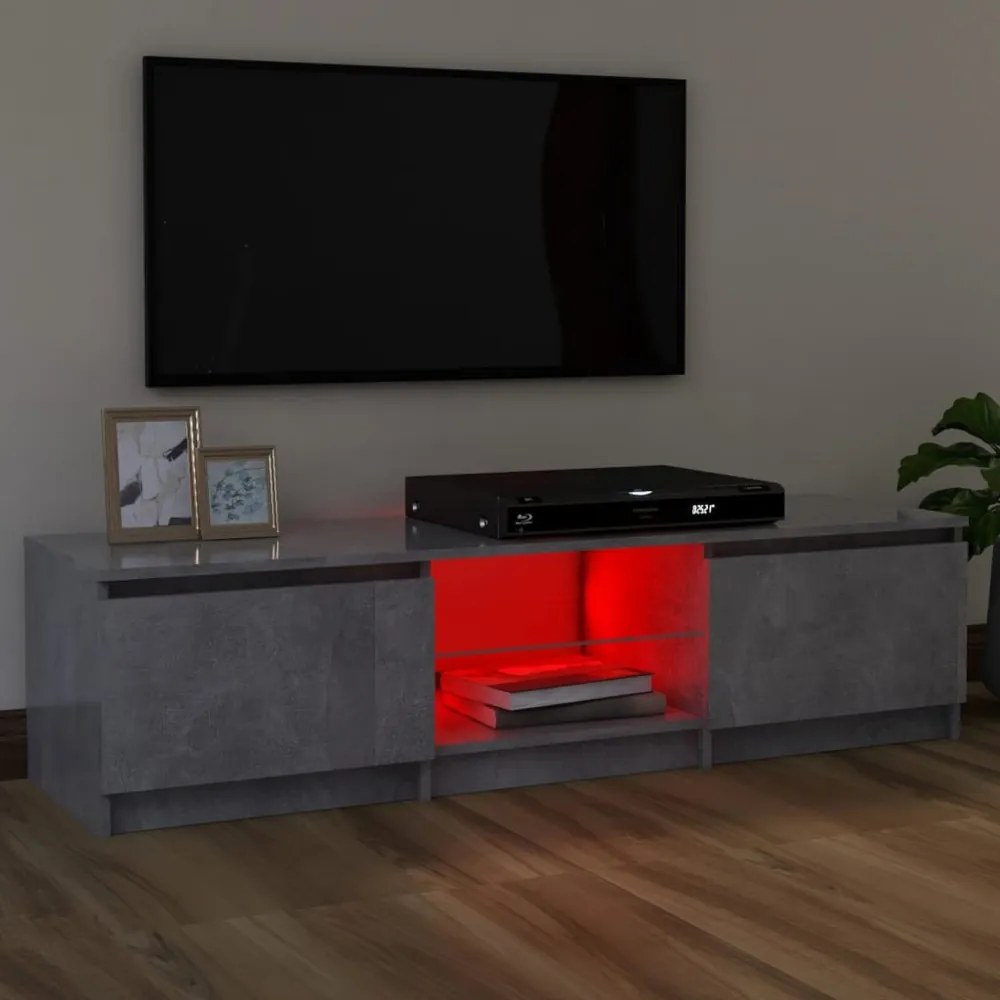 szürke TV-szekrény LED-világítással 120 x 30 x 35,5 cm