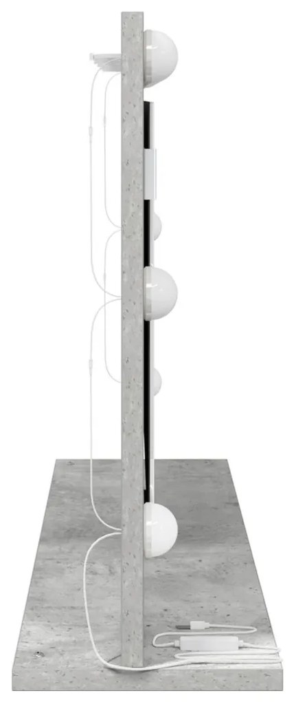 Toalett Tükör LED -es lámpákkal Beton Szürke 80 x 45 x 18 cm