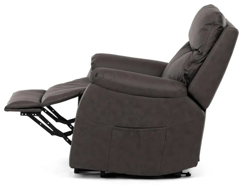 Fotoliu TV si Relax, electric, 3 motoare, stofă maro cu decor piele periată TV-5874